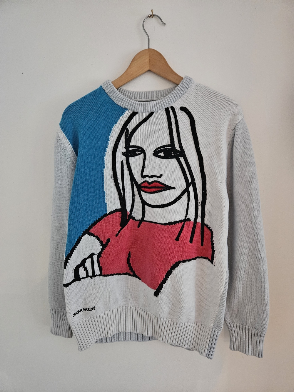 Oscar Marine x Zara Art Graphic Knit Sweater Womens Medium
